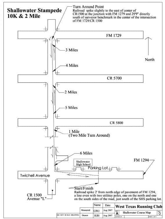 Shallowater Stampede Course Map